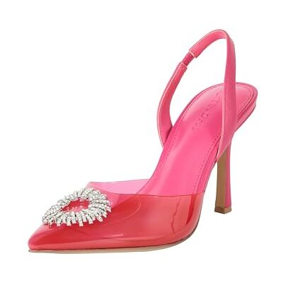 The Drop Slingpumps für Damen, Klara Glatte spitze Zehenpartie, Rosa (Hot Pink Transparent), 38 EU The Drop Slingpumps für Damen, Klara Glatte spitze Zehenpartie, Rosa (Hot Pink Transparent), 38 EU