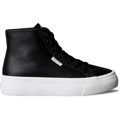 Calvin Damen Vulcanized Sneaker High Top aus Leder, Schwarz (Pvh Black), 42 Calvin Damen Vulcanized Sneaker High Top aus Leder, Schwarz (Pvh Black), 42