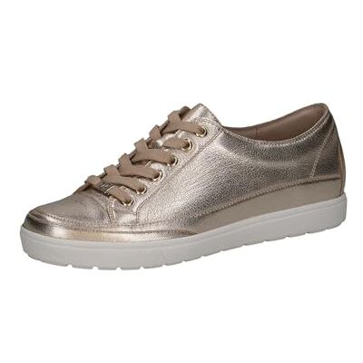 CAPRICE Damen Sneaker flach aus Leder mit Schnürsenkeln, Metallisch (Platin Metal.), 37 EU CAPRICE Damen Sneaker flach aus Leder mit Schnürsenkeln, Metallisch (Platin Metal.), 37 EU