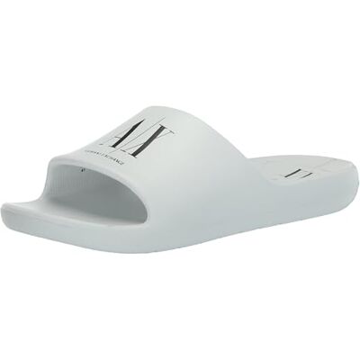 Armani Exchange Herren Icon Slide Sandale, Op.white+black, 44.5 EU Armani Exchange Herren Icon Slide Sandale, Op.white+black, 44.5 EU