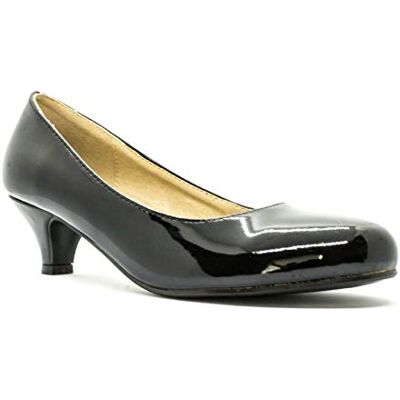Gizelle Damen Kitten Heels Pumpe, Black Patent, 46 EU Gizelle Damen Kitten Heels Pumpe, Black Patent, 46 EU