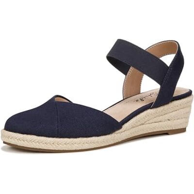 LifeStride Damen Kimmie Wedge Espadrilles Sandalen, Lux Navy Canvas LifeStride Damen Kimmie Wedge Espadrilles Sandalen, Lux Navy Canvas