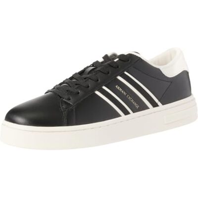Armani Exchange Male London, Side Stripes, Color Contrast, Sneaker,Black,6 Armani Exchange Male London, Side Stripes, Color Contrast, Sneaker,Black,6