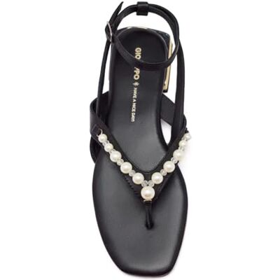 GIOSEPPO Damen Juwel Flache Sandale, Schwarz, 39 EU GIOSEPPO Damen Juwel Flache Sandale, Schwarz, 39 EU