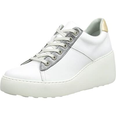 FLY London Women's Delf580fly Sneaker, White Graphite Gold, 41 EU FLY London Women's Delf580fly Sneaker, White Graphite Gold, 41 EU
