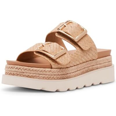 Madden Girl Mythical Damen-Sandalen mit Keilabsatz, Naturbast, 38.5 EU Madden Girl Mythical Damen-Sandalen mit Keilabsatz, Naturbast, 38.5 EU