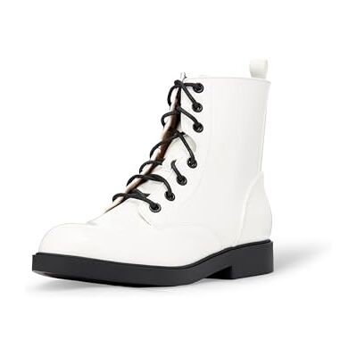 Amazon Mädchen Kampfstiefel Mit Reißverschluss, Weiß Lackleder, 38 EU Amazon Mädchen Kampfstiefel Mit Reißverschluss, Weiß Lackleder, 38 EU