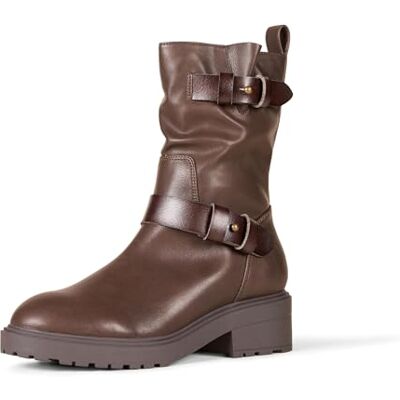 Amazon Damen Halbhohe Bikerstiefel, Dunkelbraun, 38 EU Amazon Damen Halbhohe Bikerstiefel, Dunkelbraun, 38 EU