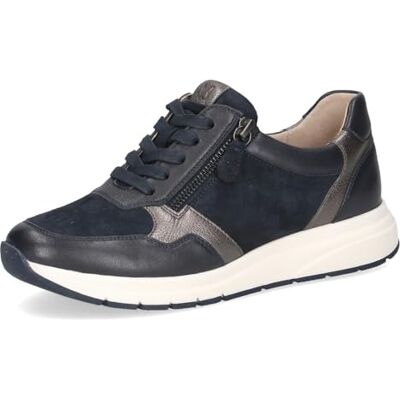 CAPRICE Damen Sneaker flach aus Leder mit Wechselfußbett, Blau (Ocean Comb), 37 EU CAPRICE Damen Sneaker flach aus Leder mit Wechselfußbett, Blau (Ocean Comb), 37 EU