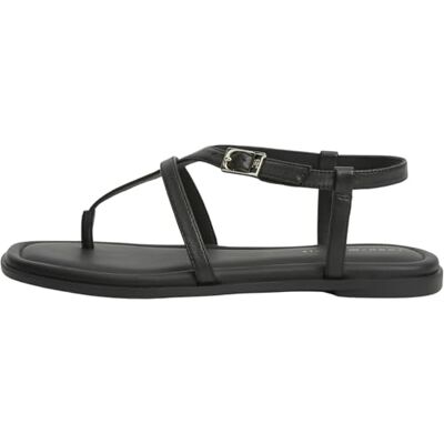 Tommy Hilfiger Damen Sandalen Buckle Thong aus Leder, Schwarz (Black), 41 Tommy Hilfiger Damen Sandalen Buckle Thong aus Leder, Schwarz (Black), 41