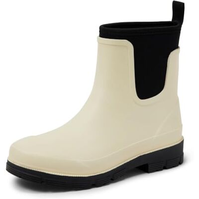 Amazon Damen Wasserdichte Chelsea-Stiefelette-Regenstiefel, Elfenbein, 38.5 EU Amazon Damen Wasserdichte Chelsea-Stiefelette-Regenstiefel, Elfenbein, 38.5 EU