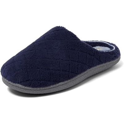Dearfoams Women's Leslie Quilted Terry Clog with Wide Widths Slipper, Peacoat Navy Terry, 7-8 Dearfoams Women's Leslie Quilted Terry Clog with Wide Widths Slipper, Peacoat Navy Terry, 7-8