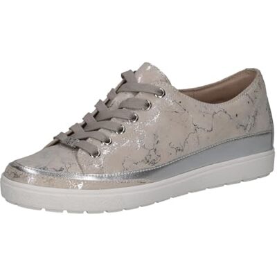 CAPRICE Damen Sneaker aus Leder, Weiß (Offwhite/SILV.), 37 CAPRICE Damen Sneaker aus Leder, Weiß (Offwhite/SILV.), 37