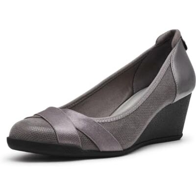 Anne Klein Damen Timeout Keilabsatz Pumps, Zinn, 35.5 EU Anne Klein Damen Timeout Keilabsatz Pumps, Zinn, 35.5 EU