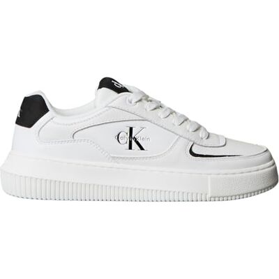 Calvin Damen Cupsole Sneaker Chunky Low Dicke Sohle, Weiß (Bright White/Black), 42 Calvin Damen Cupsole Sneaker Chunky Low Dicke Sohle, Weiß (Bright White/Black), 42