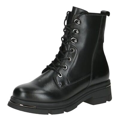 CAPRICE Damen Stiefeletten zum Schnüren aus Leder mit Reißverschluss, Schwarz (Black Nappa), 41 EU CAPRICE Damen Stiefeletten zum Schnüren aus Leder mit Reißverschluss, Schwarz (Black Nappa), 41 EU