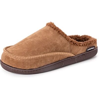 MUK LUKS Herren Men's Faux Suede Clog Slippers Hausschuh, Camel, Small MUK LUKS Herren Men's Faux Suede Clog Slippers Hausschuh, Camel, Small