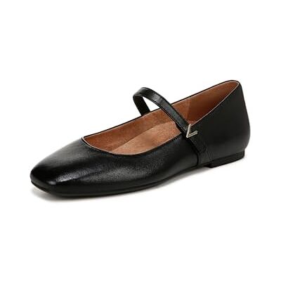 Vionic Damen Alameda Mary Jane Flat, Schwarz Leder, 5 breit Vionic Damen Alameda Mary Jane Flat, Schwarz Leder, 5 breit