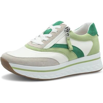 Tamaris Comfort Damen Plateau Sneaker mit Reißverschluss Sportlich, Mehrfarbig (Green Comb), 40 EU Tamaris Comfort Damen Plateau Sneaker mit Reißverschluss Sportlich, Mehrfarbig (Green Comb), 40 EU