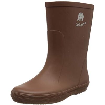 Celavi Jungen Unisex Kinder Basic Wellies-solid Gummistiefel, Brown, 19 EU Celavi Jungen Unisex Kinder Basic Wellies-solid Gummistiefel, Brown, 19 EU