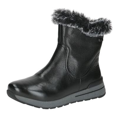 CAPRICE Damen Warmfutter mit flacher Sohle mit Reißverschluss Schwarz (BLACK NAPPA), 37 CAPRICE Damen Warmfutter mit flacher Sohle mit Reißverschluss Schwarz (BLACK NAPPA), 37