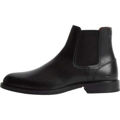 Tommy Hilfiger Herren Corporate Dressy Lth Chelsea FM0FM05935 Niedrige Stiefel, Schwarz (Schwarz), Größe 38 Tommy Hilfiger Herren Corporate Dressy Lth Chelsea FM0FM05935 Niedrige Stiefel, Schwarz (Schwarz), Größe 38
