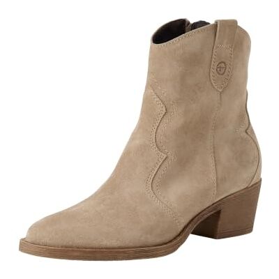 Tamaris Damen Stiefelette mit Blockabsatz, beige (BEIGE),38 Tamaris Damen Stiefelette mit Blockabsatz, beige (BEIGE),38