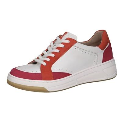 CAPRICE Damen Sneaker flach aus Leder Low Top, Weiß (White Comb), 42 EU CAPRICE Damen Sneaker flach aus Leder Low Top, Weiß (White Comb), 42 EU