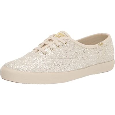 Keds Women's Champion Glitter Sneaker, Cream, 7 Keds Women's Champion Glitter Sneaker, Cream, 7