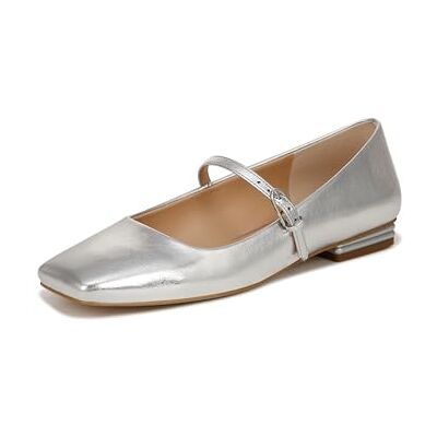 Franco Sarto Damen Tinsley Flats Mary Jane Schuh, Silberfarben metallisch, 36 EU Franco Sarto Damen Tinsley Flats Mary Jane Schuh, Silberfarben metallisch, 36 EU
