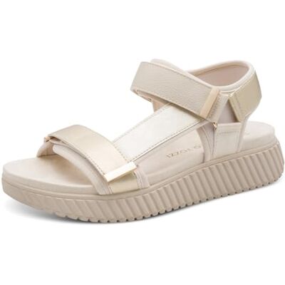 MARCO TOZZI Damen Sandale weiches Innenfutter Komfortabel, metallic (GOLD COMB), 39 EU MARCO TOZZI Damen Sandale weiches Innenfutter Komfortabel, metallic (GOLD COMB), 39 EU