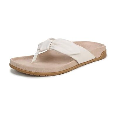 Vionic Damen Eva Flache Sandals, Cremeleder, Weite, EU 38 Vionic Damen Eva Flache Sandals, Cremeleder, Weite, EU 38