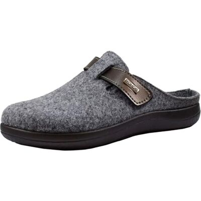 Rohde Damen Pantoffel Hausschuh Klettverschluss Softfilz Bari 6549, Größe:42 EU, Farbe:Grau Rohde Damen Pantoffel Hausschuh Klettverschluss Softfilz Bari 6549, Größe:42 EU, Farbe:Grau