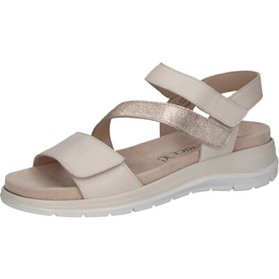 CAPRICE Damen Sandalen flach aus Leder Bequem, Weiß (Offwhite Comb), 38 EU CAPRICE Damen Sandalen flach aus Leder Bequem, Weiß (Offwhite Comb), 38 EU