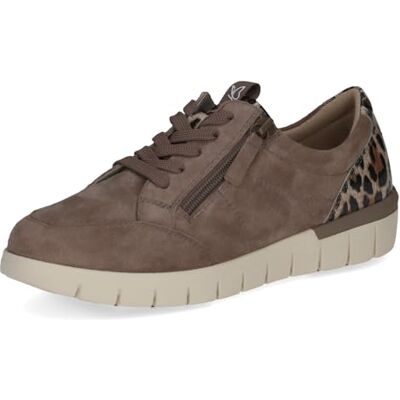 CAPRICE Comfort Damen Sneaker flach aus Leder Mehrweite H, Beige (Taupe Comb), 39 EU CAPRICE Comfort Damen Sneaker flach aus Leder Mehrweite H, Beige (Taupe Comb), 39 EU