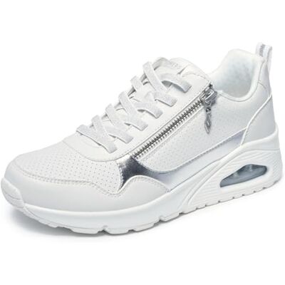 Skechers Damen UNO Metallic Sliders Turnschuhe, White, 36 EU Skechers Damen UNO Metallic Sliders Turnschuhe, White, 36 EU