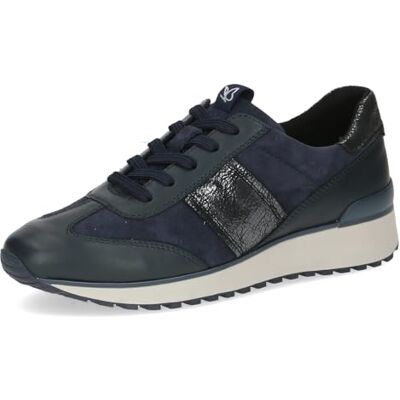 CAPRICE Damen Sneaker flach aus Leder Bequem, Blau (Ocean Comb), 38 EU CAPRICE Damen Sneaker flach aus Leder Bequem, Blau (Ocean Comb), 38 EU