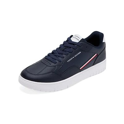 Tommy Hilfiger Herren Cupsole Sneaker Basket Core Stripes Low Top, Blau (Desert Sky), 39 Tommy Hilfiger Herren Cupsole Sneaker Basket Core Stripes Low Top, Blau (Desert Sky), 39