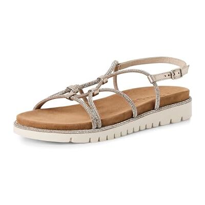 Tamaris Damen Sandalette mit Keilabsatz, beige, 37 EU Tamaris Damen Sandalette mit Keilabsatz, beige, 37 EU