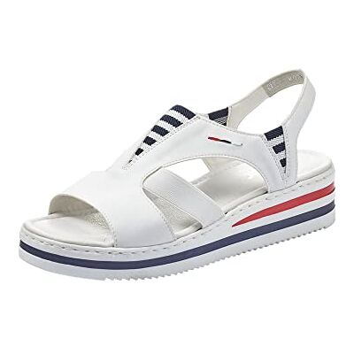 Rieker Frühjahr/Sommer, Damen Geschlossene Sandalen, Weiß (Weiss 80), 42 EU (8 UK) Rieker Frühjahr/Sommer, Damen Geschlossene Sandalen, Weiß (Weiss 80), 42 EU (8 UK)
