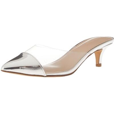 The Drop Damen Paulina Pointed Toe Two-Tone Mule-Slipper, Silberfarben Transparent, 39.5 The Drop Damen Paulina Pointed Toe Two-Tone Mule-Slipper, Silberfarben Transparent, 39.5
