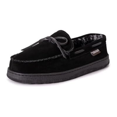 MUK LUKS Herren Paul Suede Mokassin Hausschuh, schwarz, 42 EU MUK LUKS Herren Paul Suede Mokassin Hausschuh, schwarz, 42 EU