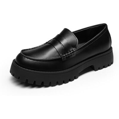 DREAM PAIRS Loafer Damen Plateau Mokkassin Slipper Leichte 4cm Plateausohle, Weiches 5mm Fußbett, Rutschfeste Sohle, Atmungsaktives Futter, Diverse Farben und Materialien, Viel DREAM PAIRS Loafer Damen Plateau Mokkassin Slipper Leichte 4cm Plateausohle, Weiches 5mm Fußbett, Rutschfeste Sohle, Atmungsaktives Futter, Diverse Farben und Materialien, Viel