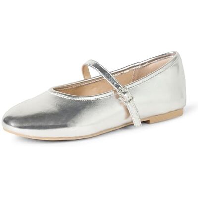The Drop Damen Katy Mary Jane Flat Silver, 40 The Drop Damen Katy Mary Jane Flat Silver, 40