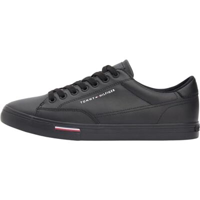 Tommy Hilfiger Herren Vulcanized Sneaker Long Lace Low Top, Schwarz (Black), 46 Tommy Hilfiger Herren Vulcanized Sneaker Long Lace Low Top, Schwarz (Black), 46