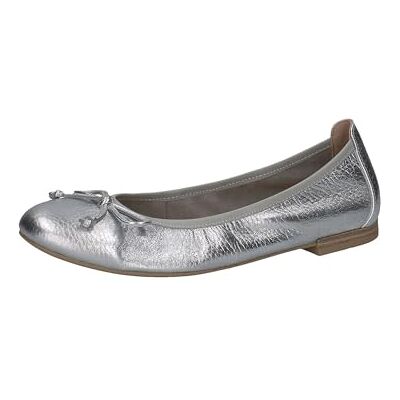 CAPRICE Damen Ballerinas aus Leder mit Schleife, Silber (Silver Me.Deer), 38 EU CAPRICE Damen Ballerinas aus Leder mit Schleife, Silber (Silver Me.Deer), 38 EU