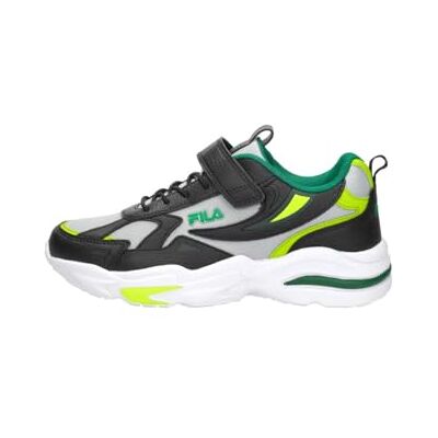 FILA MADRUN Velcro Kids Sneaker, Black-Acid Lime, 34 EU FILA MADRUN Velcro Kids Sneaker, Black-Acid Lime, 34 EU