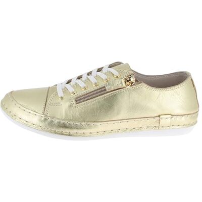 Andrea Conti Damen Low Top Sneaker, Gold, 38 EU Andrea Conti Damen Low Top Sneaker, Gold, 38 EU