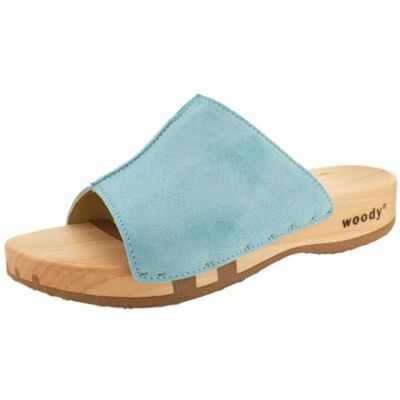 woody Damen Anja Clog Pantolette, Baby Blue, Größe 39 woody Damen Anja Clog Pantolette, Baby Blue, Größe 39