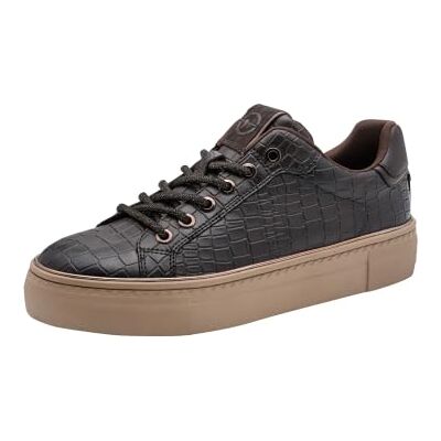 Tamaris Damen Sneaker Low flach, braun (Mocca Croco),42 Tamaris Damen Sneaker Low flach, braun (Mocca Croco),42
